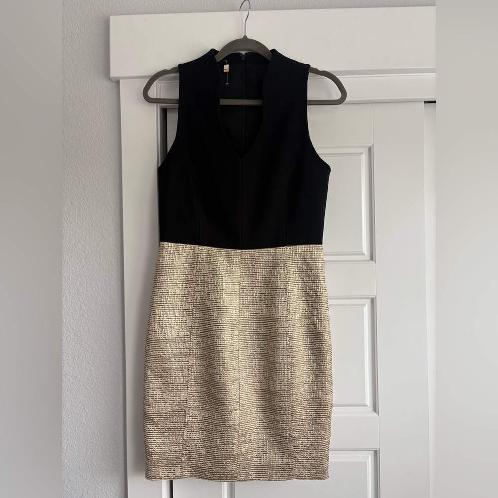 4C Black and Gold Sleeveless Dress
